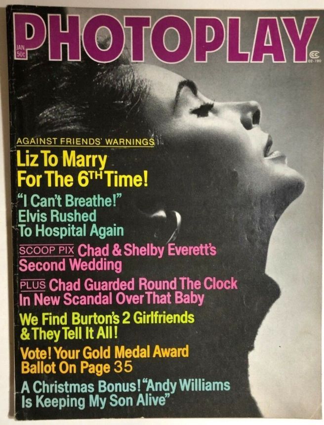 PHOTOPLAY magazine side cover Issue 752 January 1974