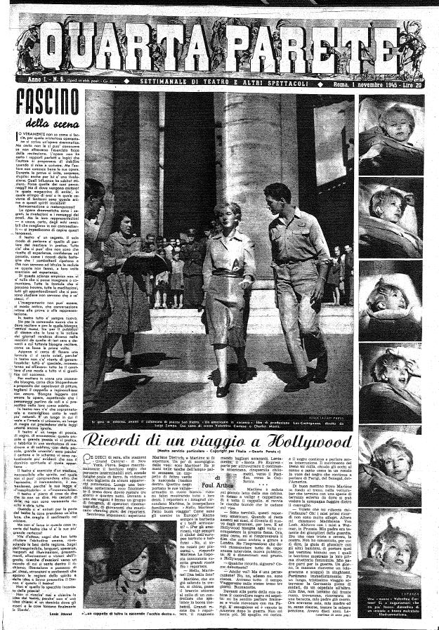 QUARTA PARETE magazine side cover Issue 5 1 November 1945