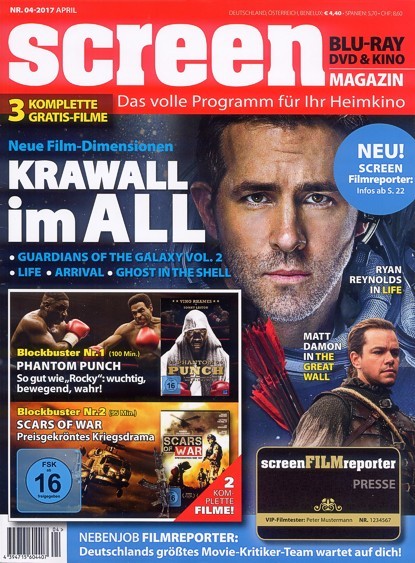 SCREEN BLURAY DVD magazine side cover April 2017
