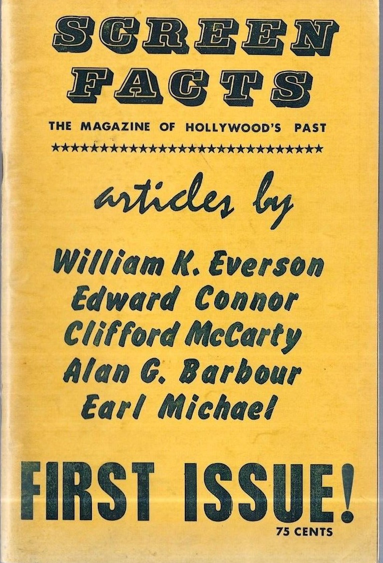 SCREEN FACTS magazine side cover Issue 1  Vol 1 # 1  1963