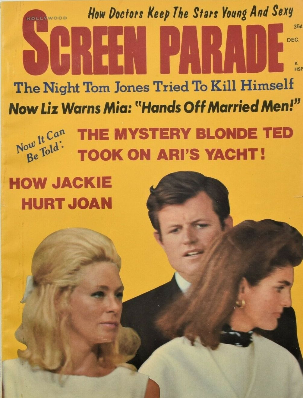 HOLLYWOOD SCREEN PARADE magazine side cover  Vol 22 # 6 December 1969