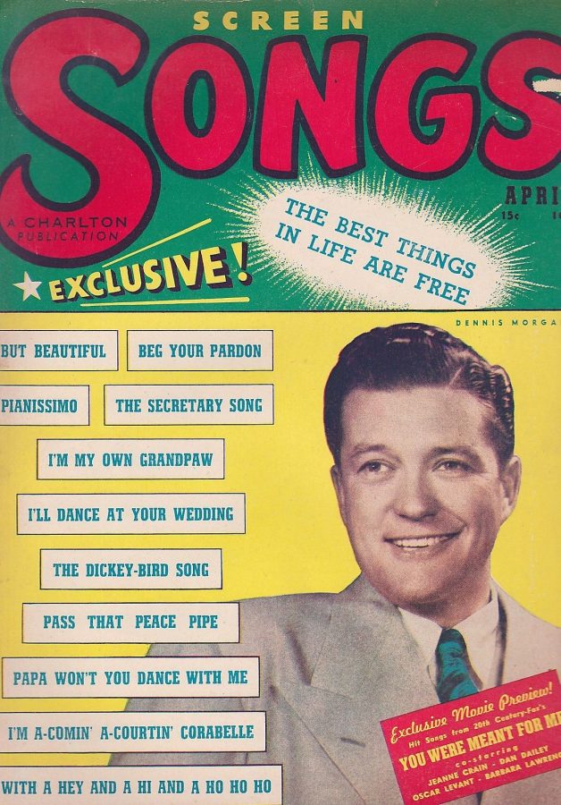 SCREEN SONGS magazine side cover  Vol 3 # 4 April 1948