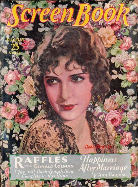 SCREEN BOOK magazine side cover August 1930