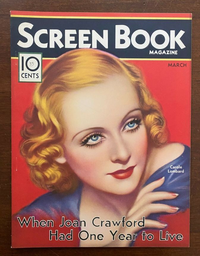 SCREEN BOOK magazine side cover March 1933