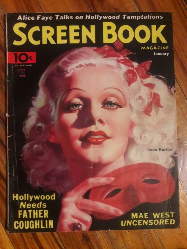 SCREEN BOOK magazine side cover January 1935