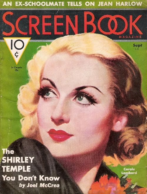 SCREEN BOOK magazine side cover September 1935