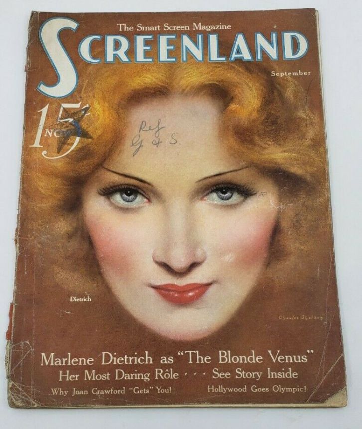SCREENLAND magazine side cover September 1932