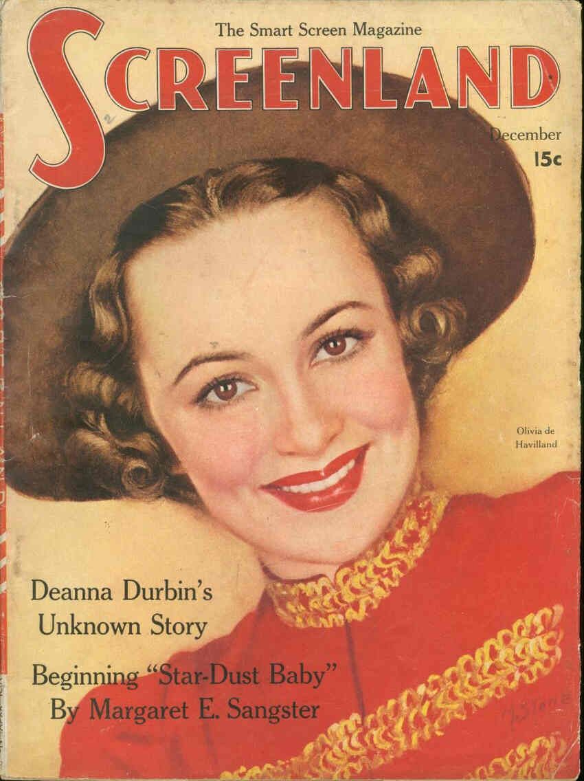 SCREENLAND magazine side cover December 1937