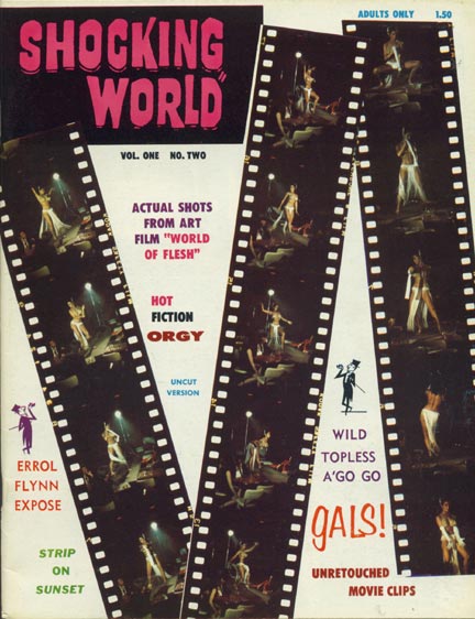 SHOCKING WORLD magazine side cover Issue 2 Vol 1 #2 1965
