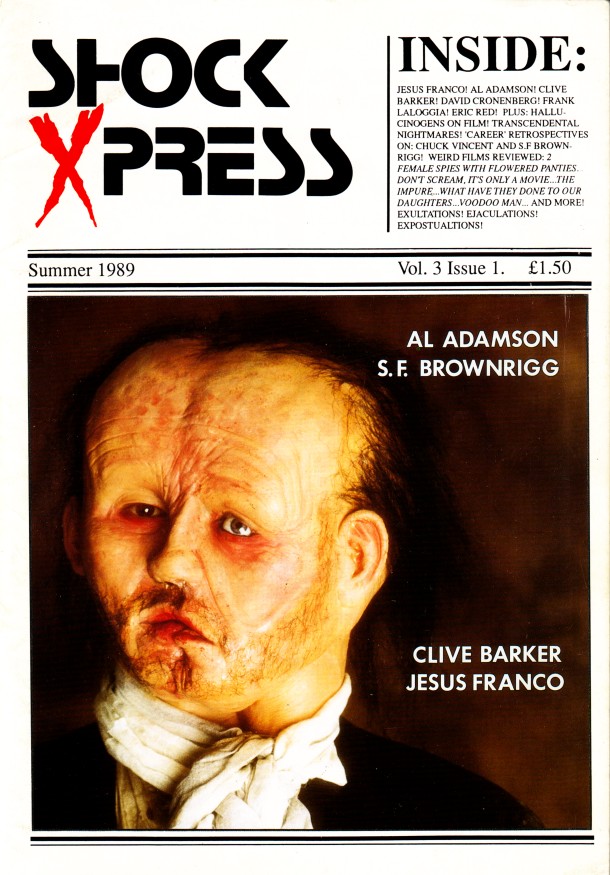 SHOCK XPRESS magazine side cover Issue 12   Vol 3 # 1 Summer 1989