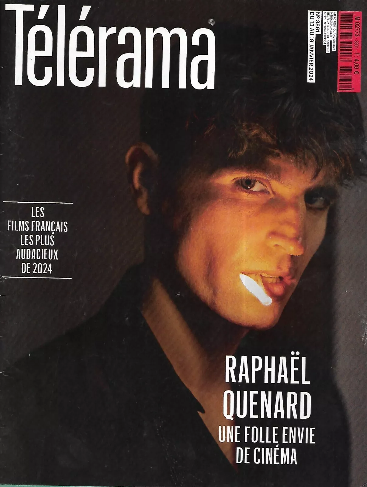 RADIO CINEMA TELEVISION/TELERAMA magazine side cover Issue 3861 13 January 2024