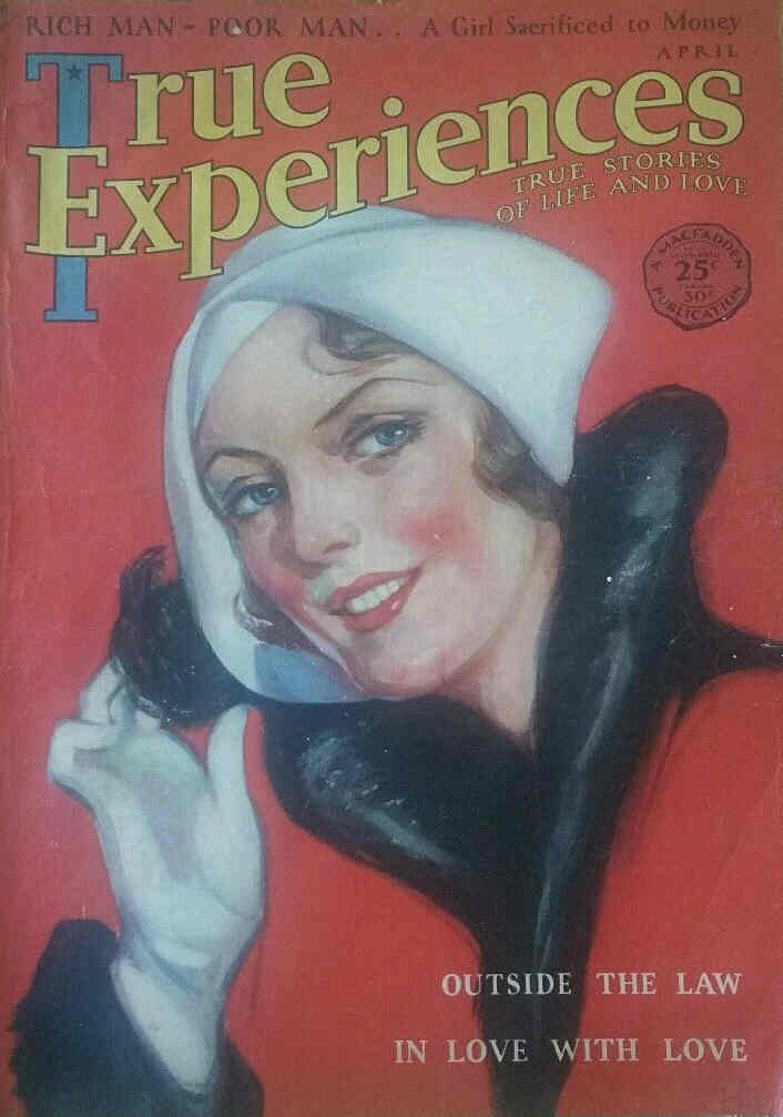 TRUE EXPERIENCES magazine side cover April 1931