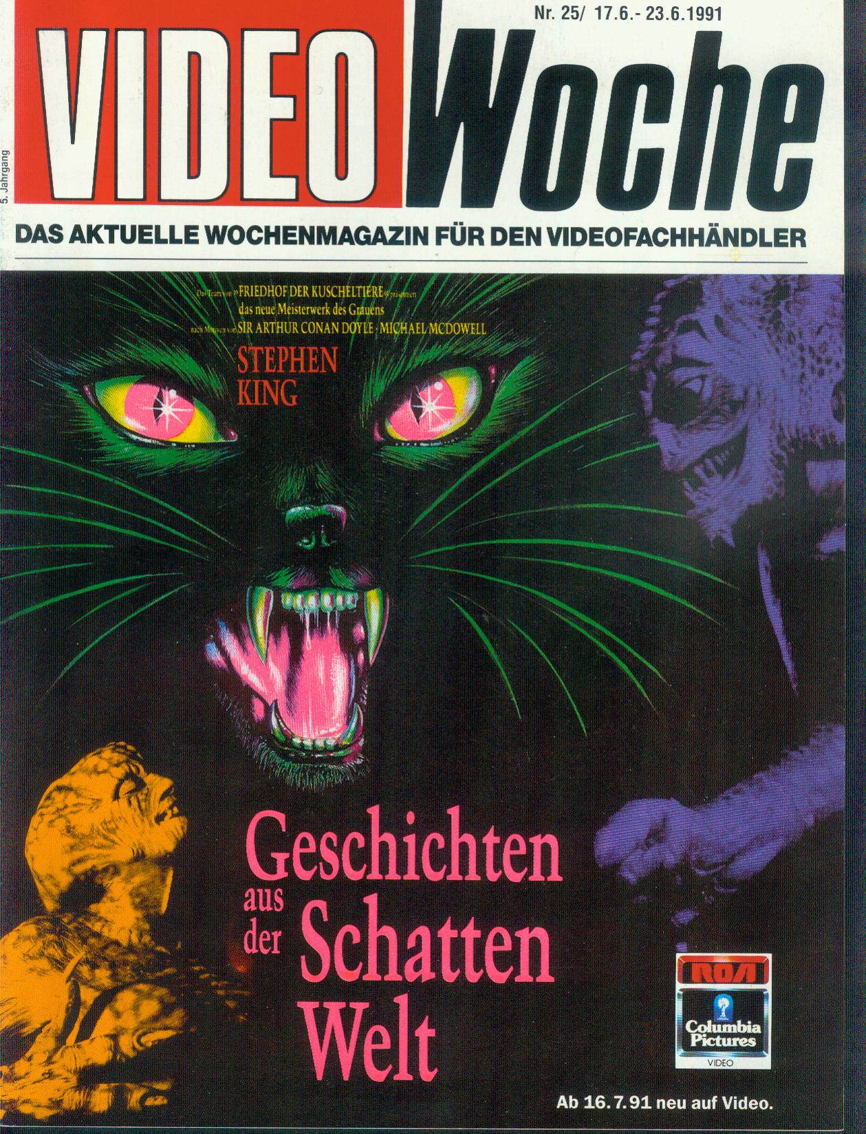 VIDEOWOCHE magazine side cover Issue 25   1991