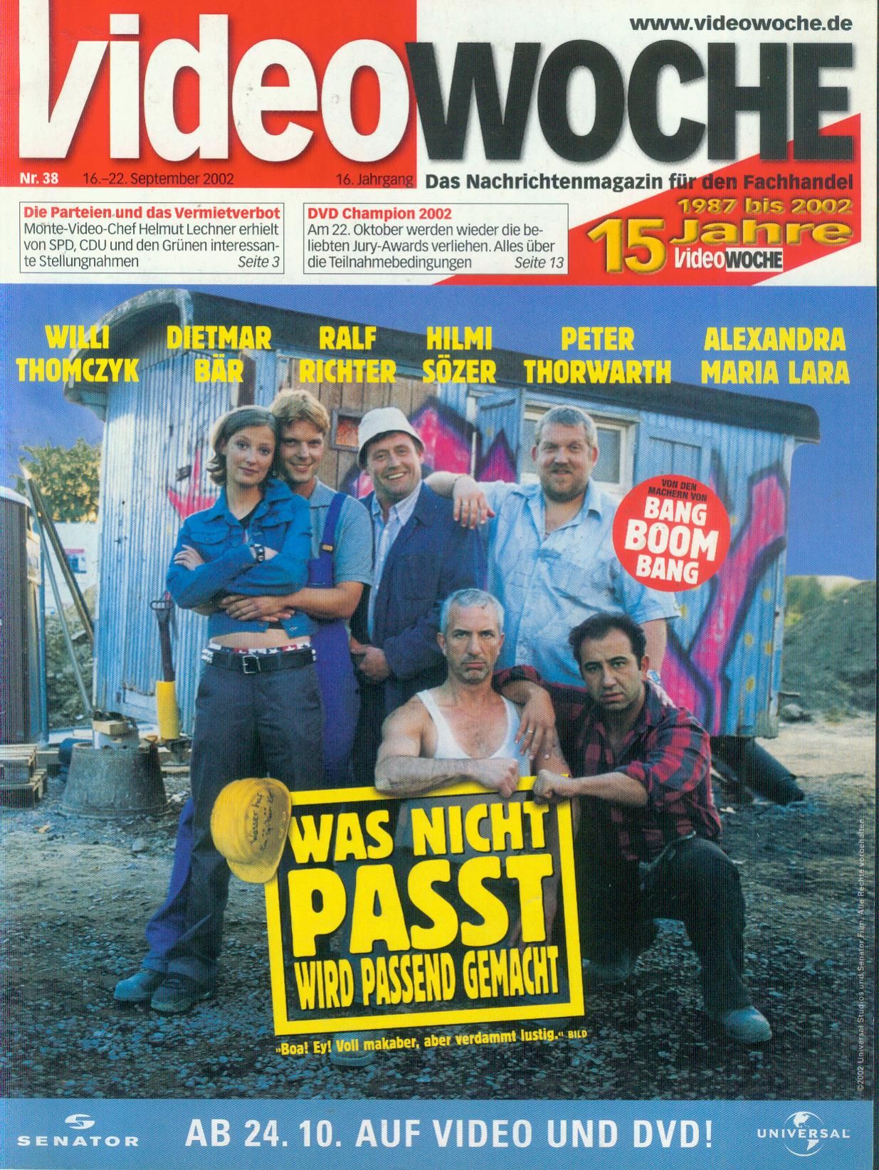 VIDEOWOCHE magazine side cover Issue 38   2002