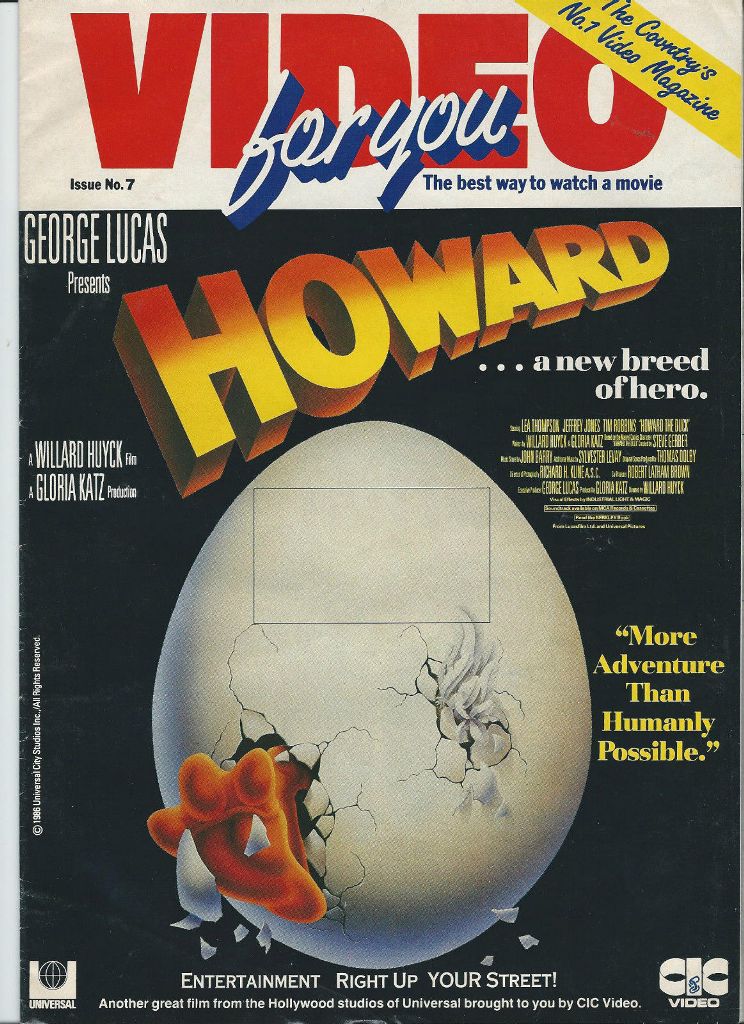 VIDEO FOR YOU magazine side cover Issue 7  1986