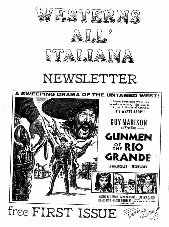 WESTERNS... ALL ITALIANA magazine side cover  Newsletter  