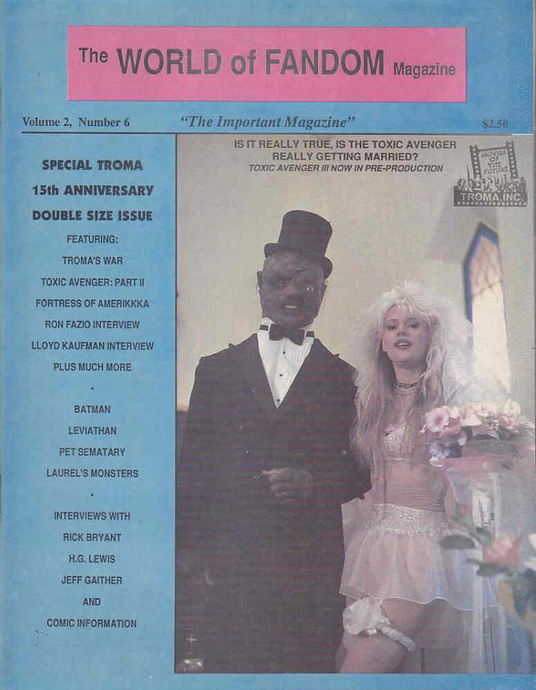 WORLD OF FANDOM magazine side cover  Vol 2 # 6  1989
