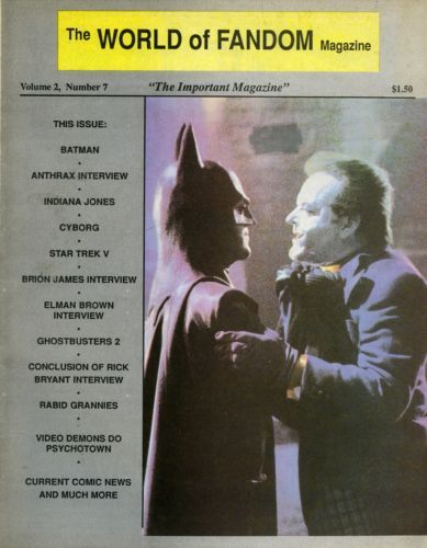 WORLD OF FANDOM magazine side cover  Vol 2 # 7  1989