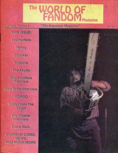 WORLD OF FANDOM magazine side cover  Vol 2 # 8 Winter 1989