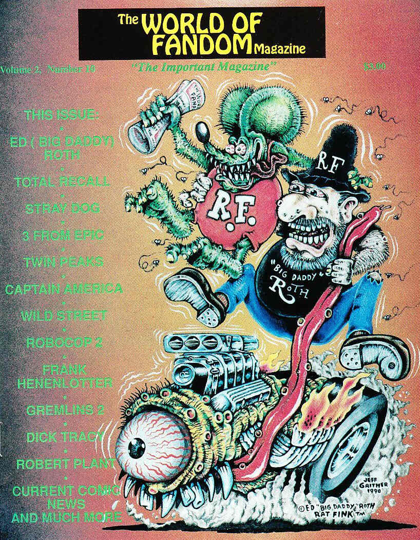WORLD OF FANDOM magazine side cover  Vol 2 # 10 Summer 1990